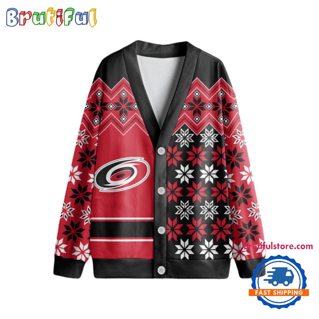 NHL Carolina Hurricanes Spcial Ugly Christmas Hockey Design Cardigan, Hockey Fans Cardigan Shirt