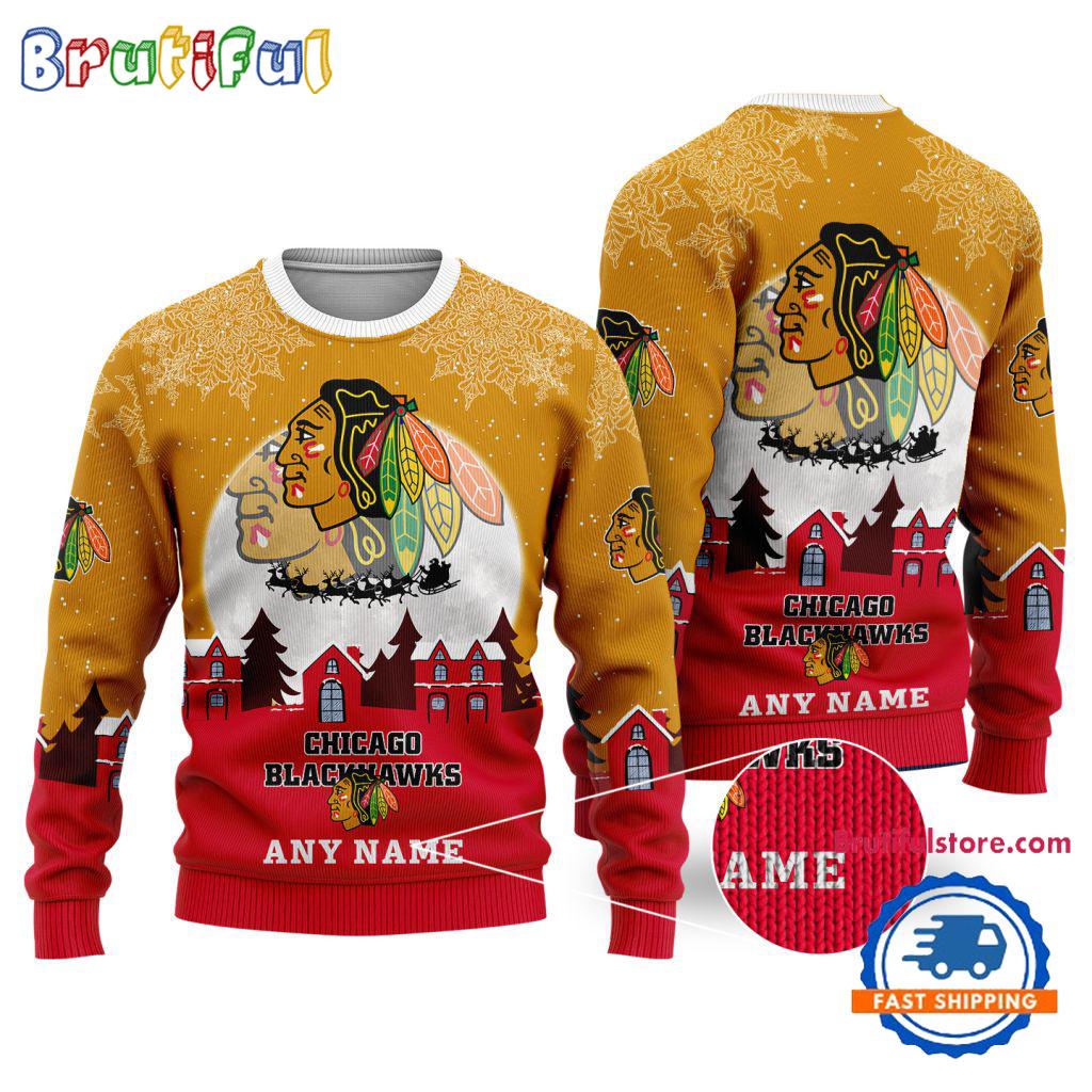 NHL Chicago Blackhawks Hockey New Design Litmited Christmas Ugly Sweater