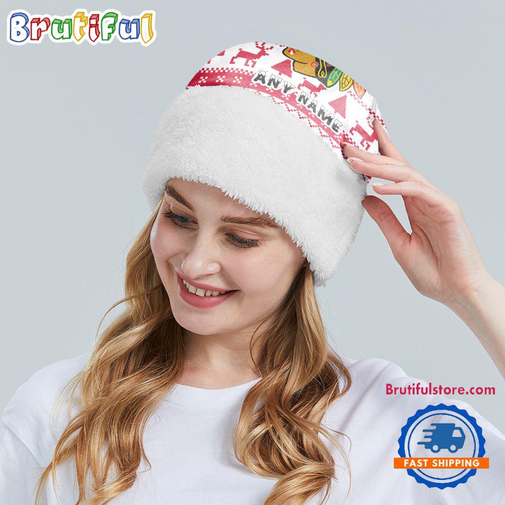 NHL Chicago Blackhawks Hockey Team Christmas Hat, Sport Santa Hats, Christmas Hat Gift