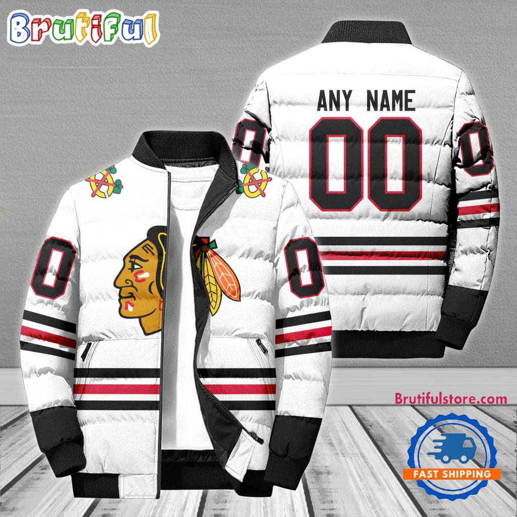 NHL Chicago Blackhawks Hockey Team Personalized Away New Puffer Jacket