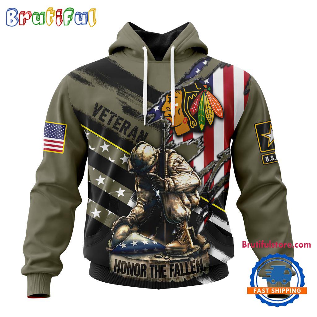 NHL Chicago Blackhawks Special Hockey Honor Veterans And Their Families Hoodie, TShirt, Sweatshirt