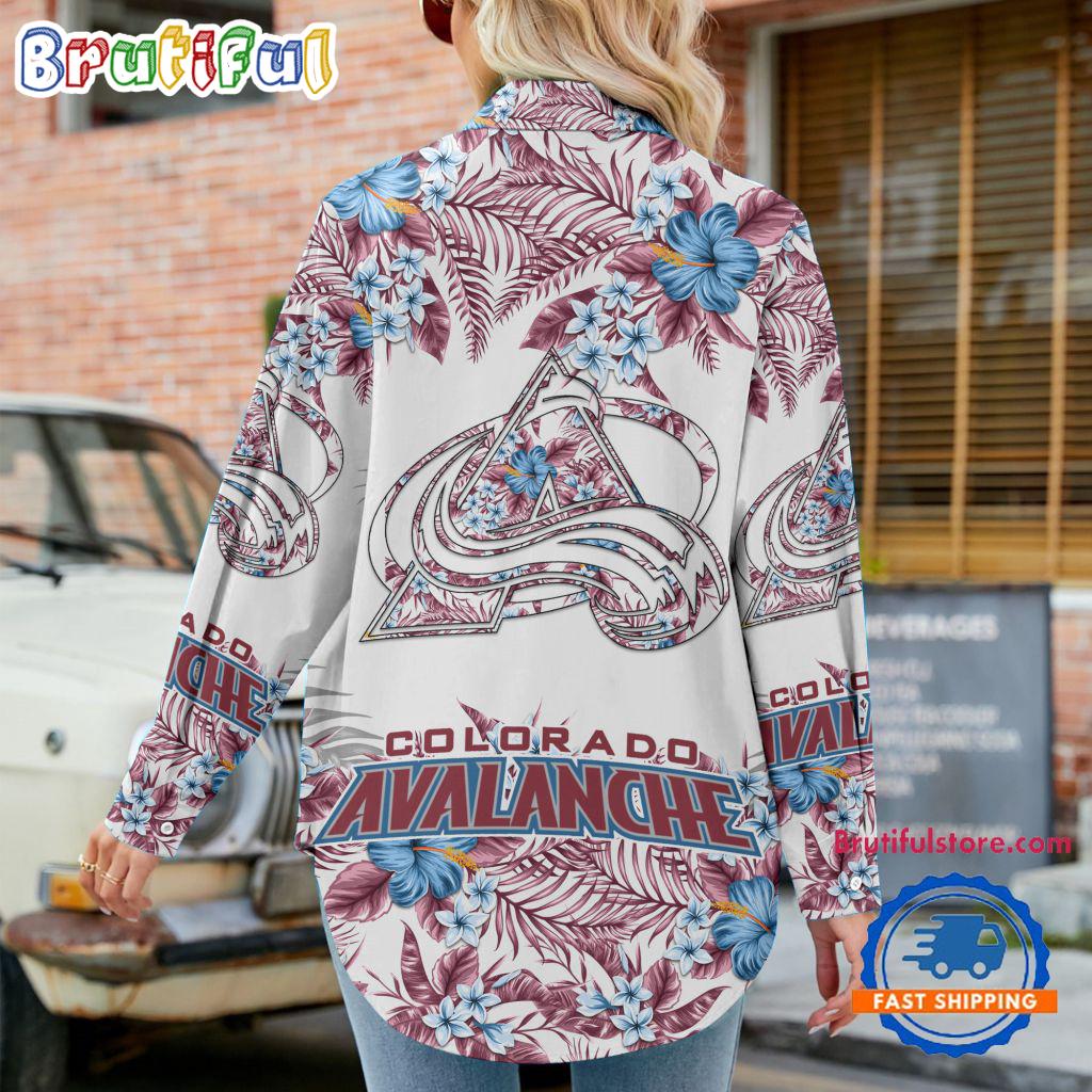 NHL Colorado Avalanche Special Hockey Team Hawaiian Design Women's Casual Shirt
