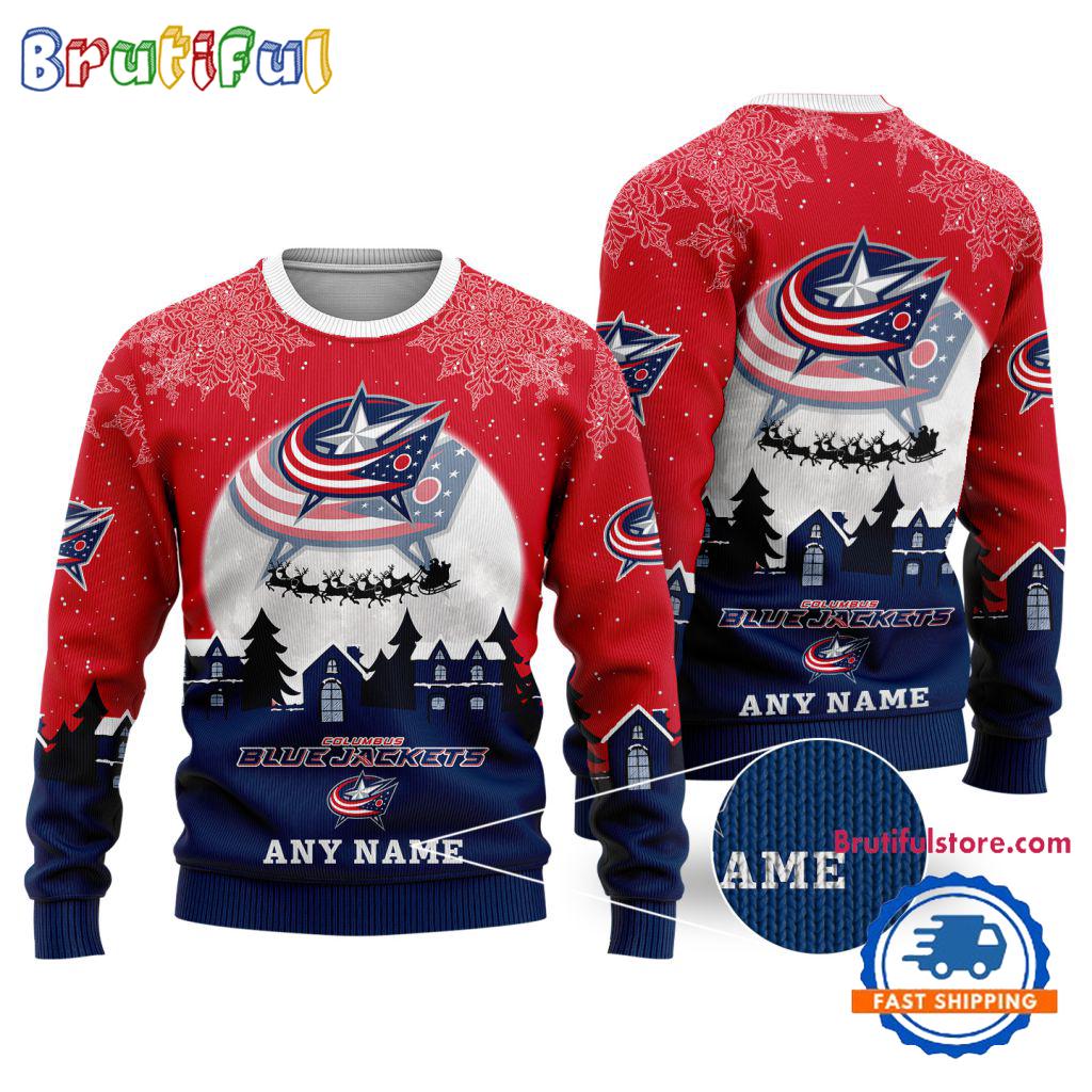 NHL Columbus Blue Jackets Hockey New Design Litmited Christmas Ugly Sweater