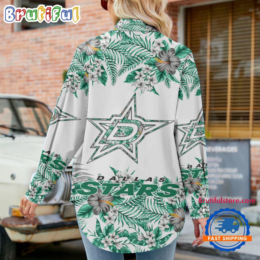 NHL Dallas Stars Special Hockey Team Hawaiian Design Women's Casual Shirt