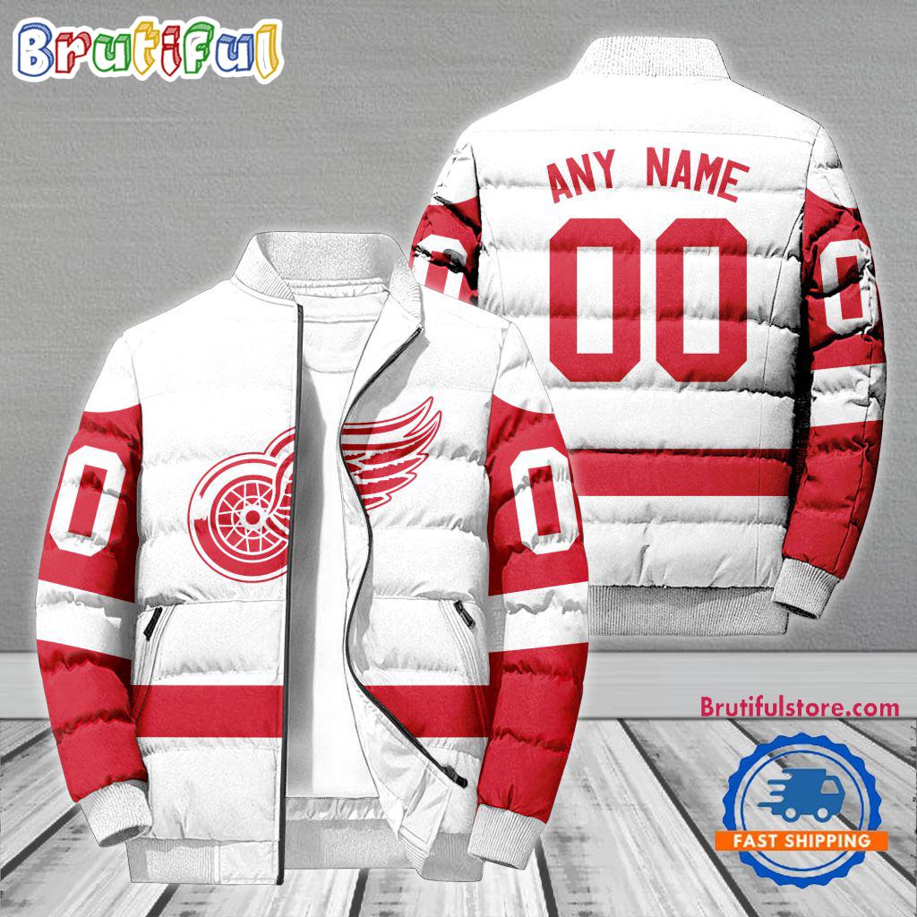 NHL Detroit Red Wings Hockey Team Personalized Away New Puffer Jacket