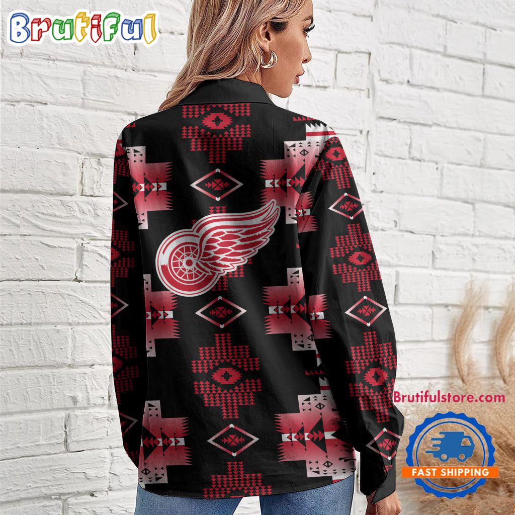 NHL Detroit Red Wings Special Native American Women's Casual Shirt, Hockey Women's Casual Shirt