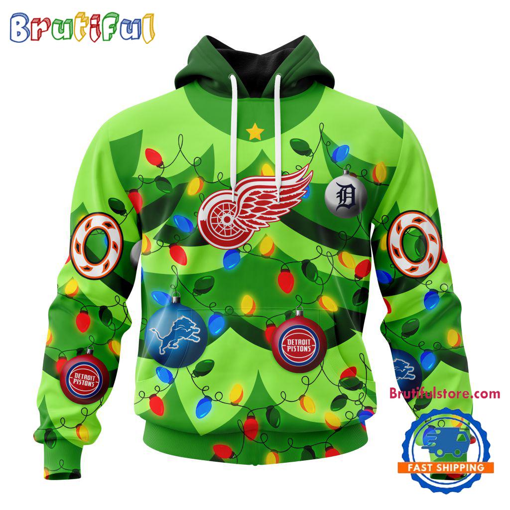 NHL Detroit Red Wings Specialized Christmass Tree Color And City's Sport Teams Hoodie, Sweatshirt, T Shirt