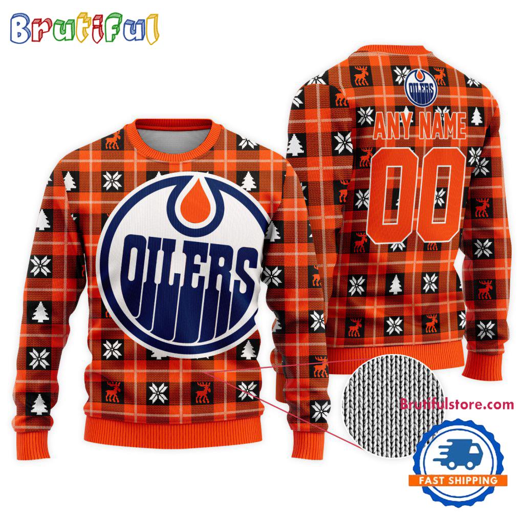 NHL Edmonton Oilers Personalized Snow Tree Ugly Christmas Sweater