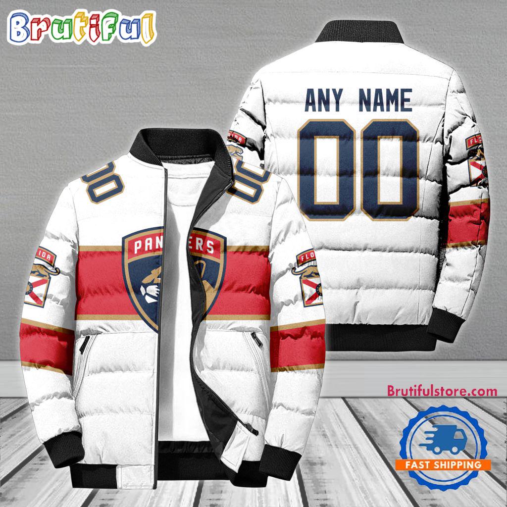 NHL Florida Panthers Hockey Team Personalized Away New Puffer Jacket