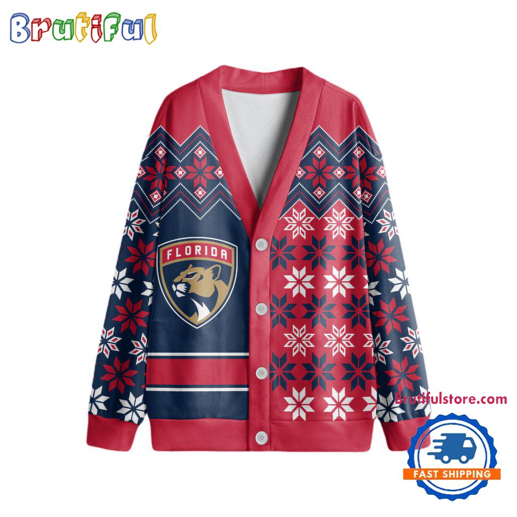 NHL Florida Panthers Spcial Ugly Christmas Hockey Design Cardigan, Hockey Fans Cardigan Shirt
