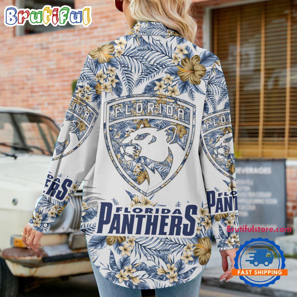 NHL Florida Panthers Special Hockey Team Hawaiian Design Women's Casual Shirt