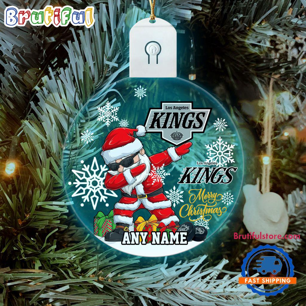 NHL Los Angeles Kings Personalized Santa Claus Hockey Team Logo Christmas Led Acrylic Ornament