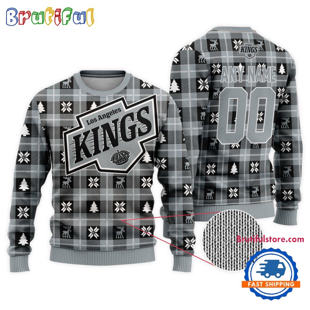 NHL Los Angeles Kings Personalized Snow Tree Ugly Christmas Sweater