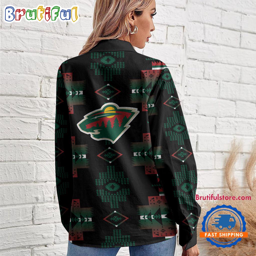 NHL Minnesota Wild Special Native American Women's Casual Shirt, Hockey Women's Casual Shirt