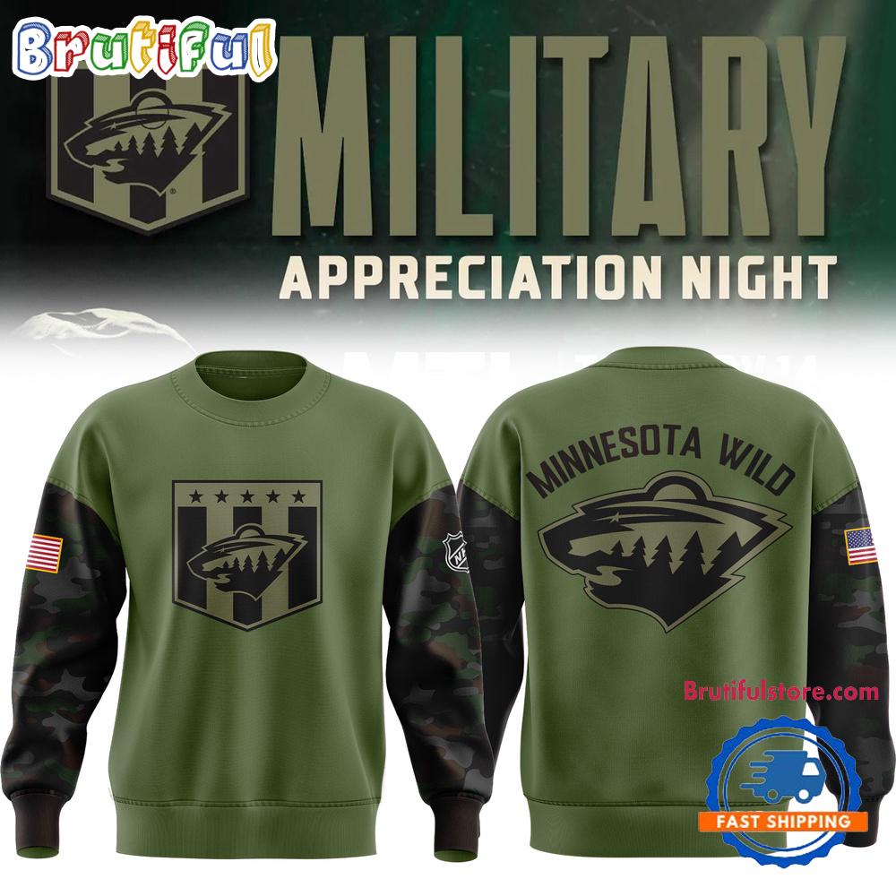 NHL Minnesota Wild Special Veterans Military Apreciation Limited Edition Sweatshirt