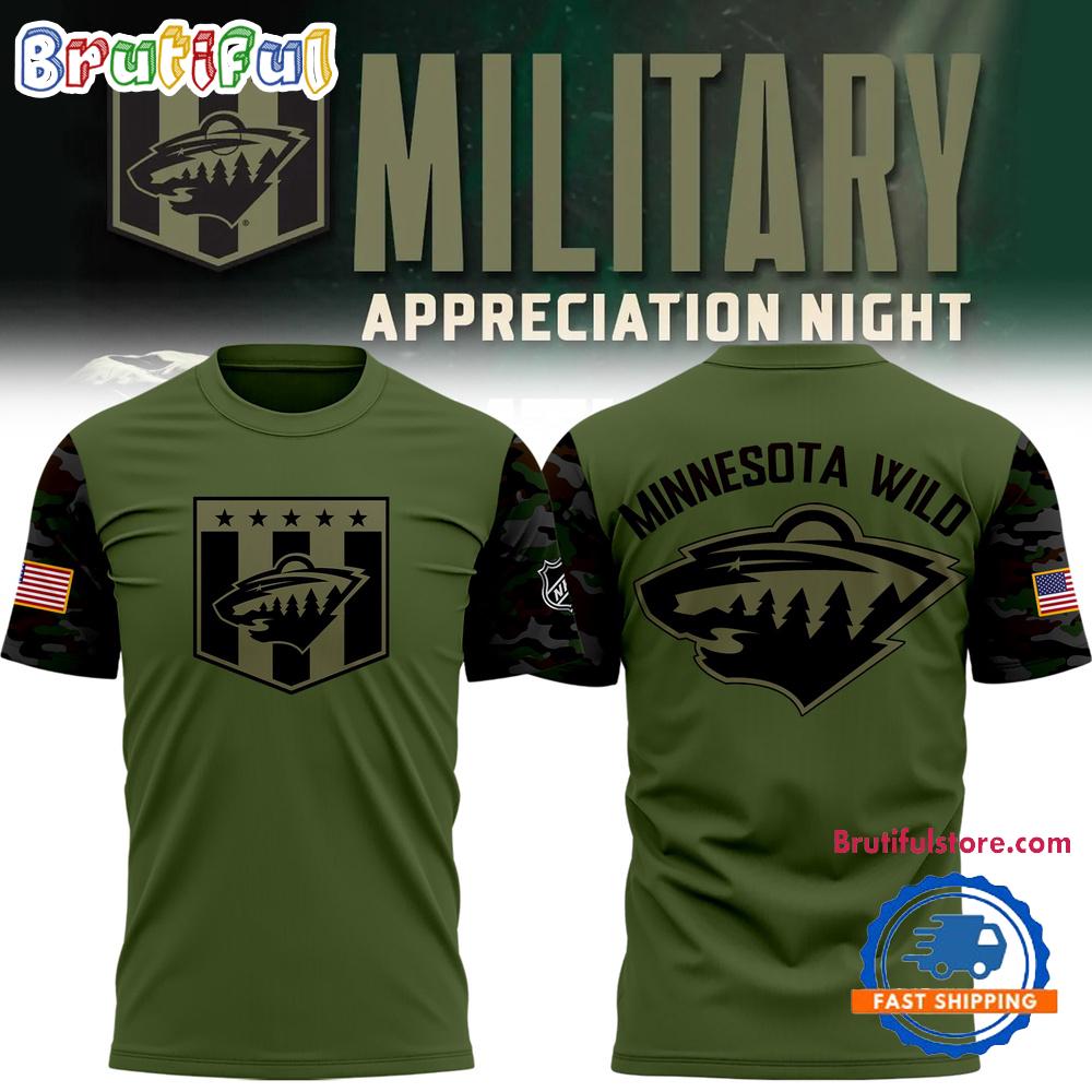NHL Minnesota Wild Special Veterans Military Apreciation Limited Edition T Shirt