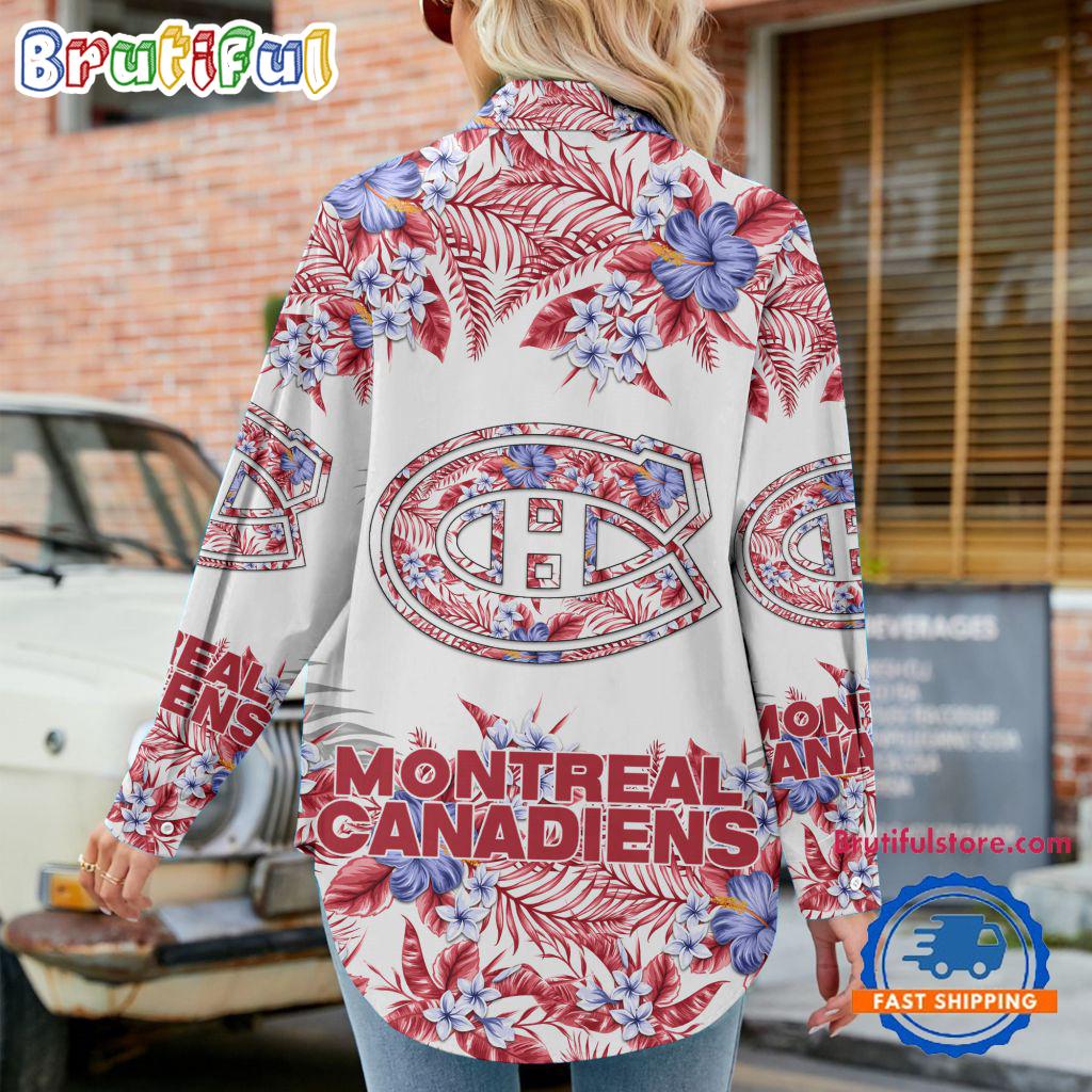 NHL Montreal Canadiens Special Hockey Team Hawaiian Design Women's Casual Shirt