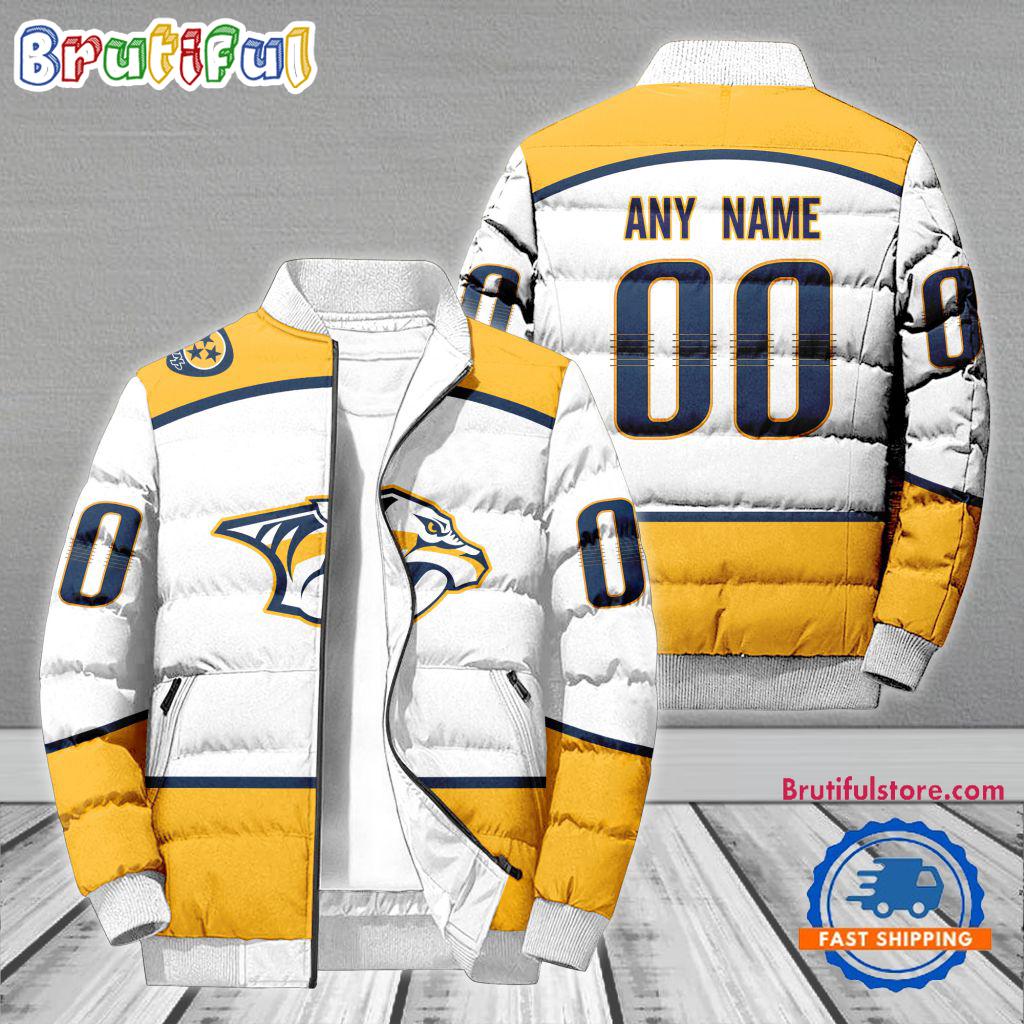 NHL Nashville Predators Hockey Team Personalized Away New Puffer Jacket