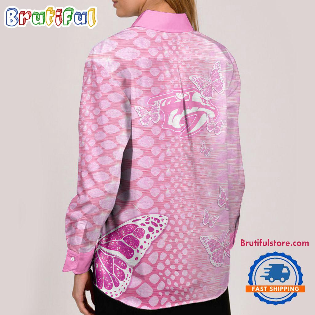 NHL Nashville Predators Special Pink Fight Breast Cancer Women's Casual Shirt, Hockey Woman Casual Shirt