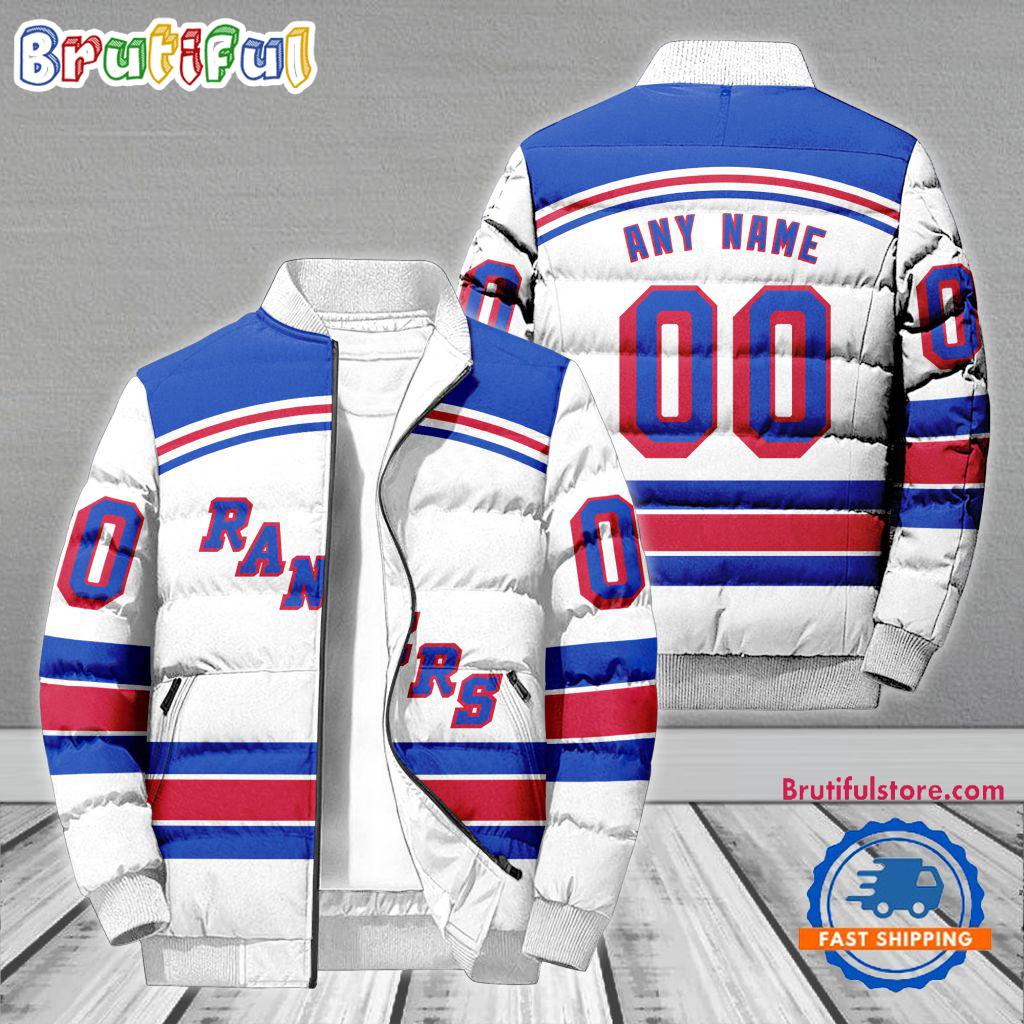 NHL New York Rangers Hockey Team Personalized Away New Puffer Jacket