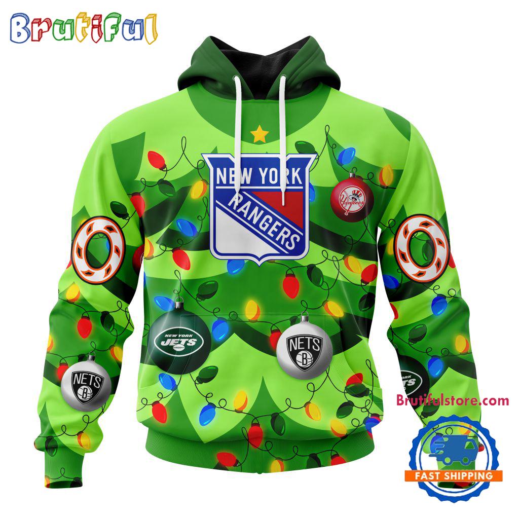 NHL New York Rangers Specialized Christmass Tree Color And City's Sport Teams Hoodie, Sweatshirt, T Shirt