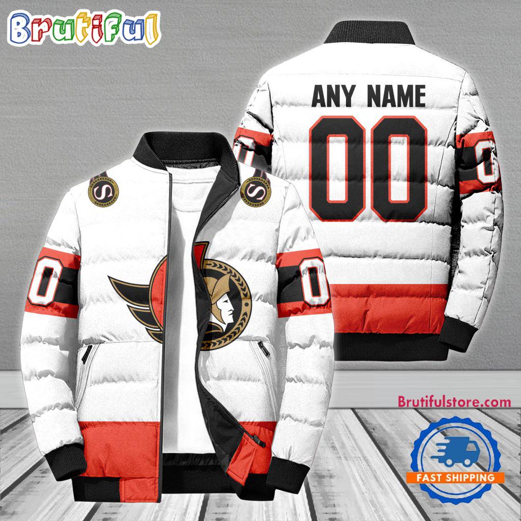 NHL Ottawa Senators Hockey Team Personalized Away New Puffer Jacket