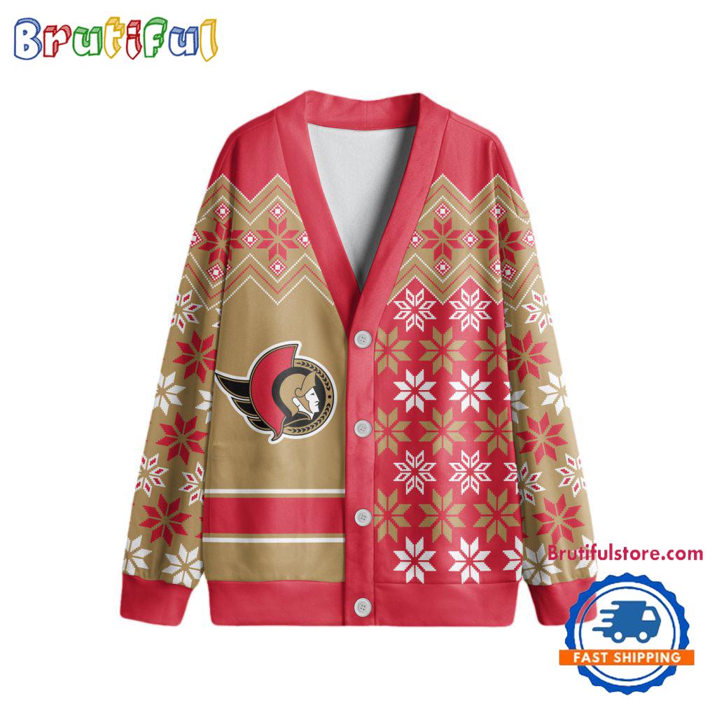 NHL Ottawa Senators Spcial Ugly Christmas Hockey Design Cardigan, Hockey Fans Cardigan Shirt