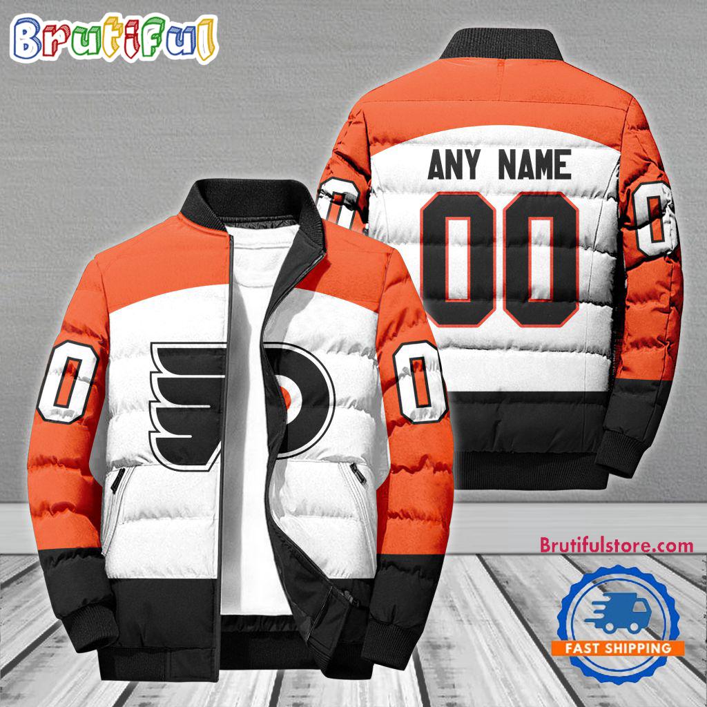 NHL Philadelphia Flyers Hockey Team Personalized Away New Puffer Jacket