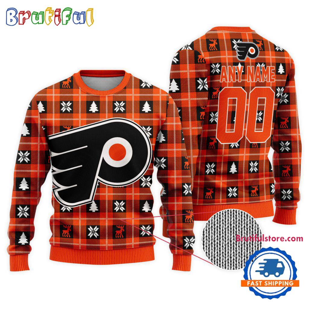 NHL Philadelphia Flyers Personalized Snow Tree Ugly Christmas Sweater