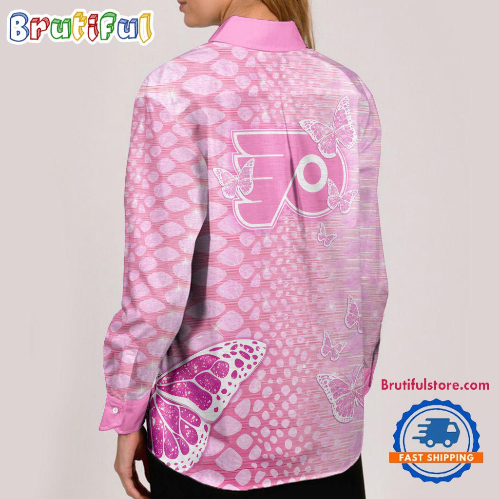 NHL Philadelphia Flyers Special Pink Fight Breast Cancer Women's Casual Shirt, Hockey Woman Casual Shirt