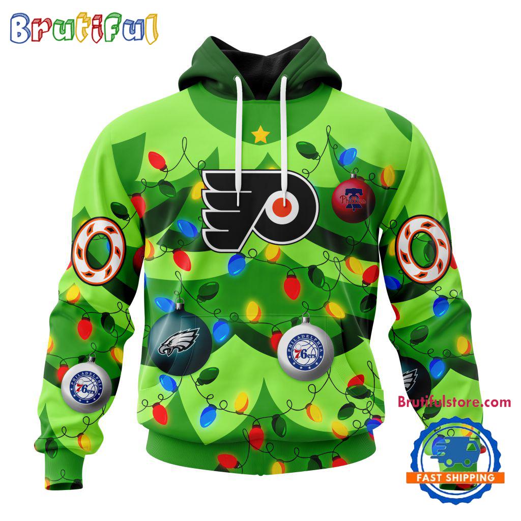 NHL Philadelphia Flyers Specialized Christmass Tree Color And City's Sport Teams Hoodie, Sweatshirt, T Shirt