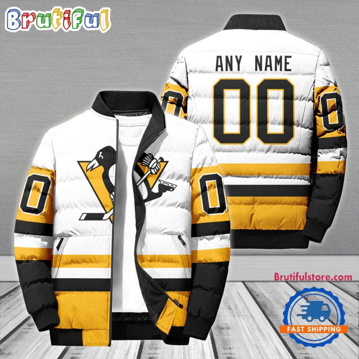 NHL Pittsburgh Penguins Hockey Team Personalized Away New Puffer 