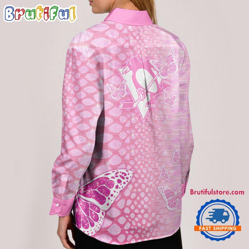 NHL Pittsburgh Penguins Special Pink Fight Breast Cancer Women's Casual Shirt, Hockey Woman Casual Shirt