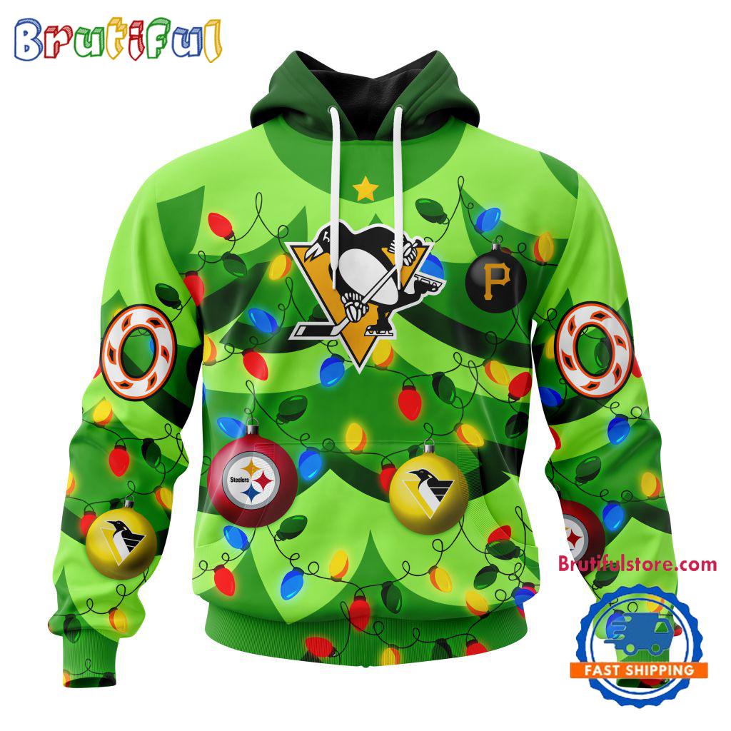 NHL Pittsburgh Penguins Specialized Christmass Tree Color And City's Sport Teams Hoodie, Sweatshirt, T Shirt