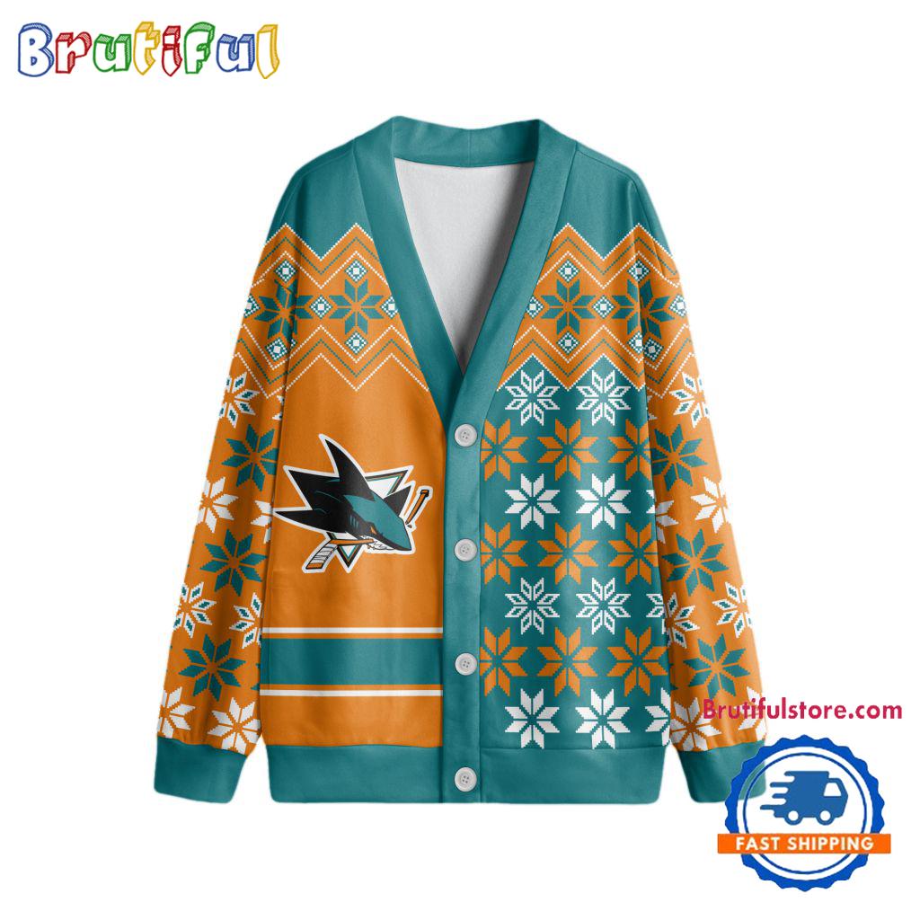 NHL San Jose Sharks Spcial Ugly Christmas Hockey Design Cardigan, Hockey Fans Cardigan Shirt