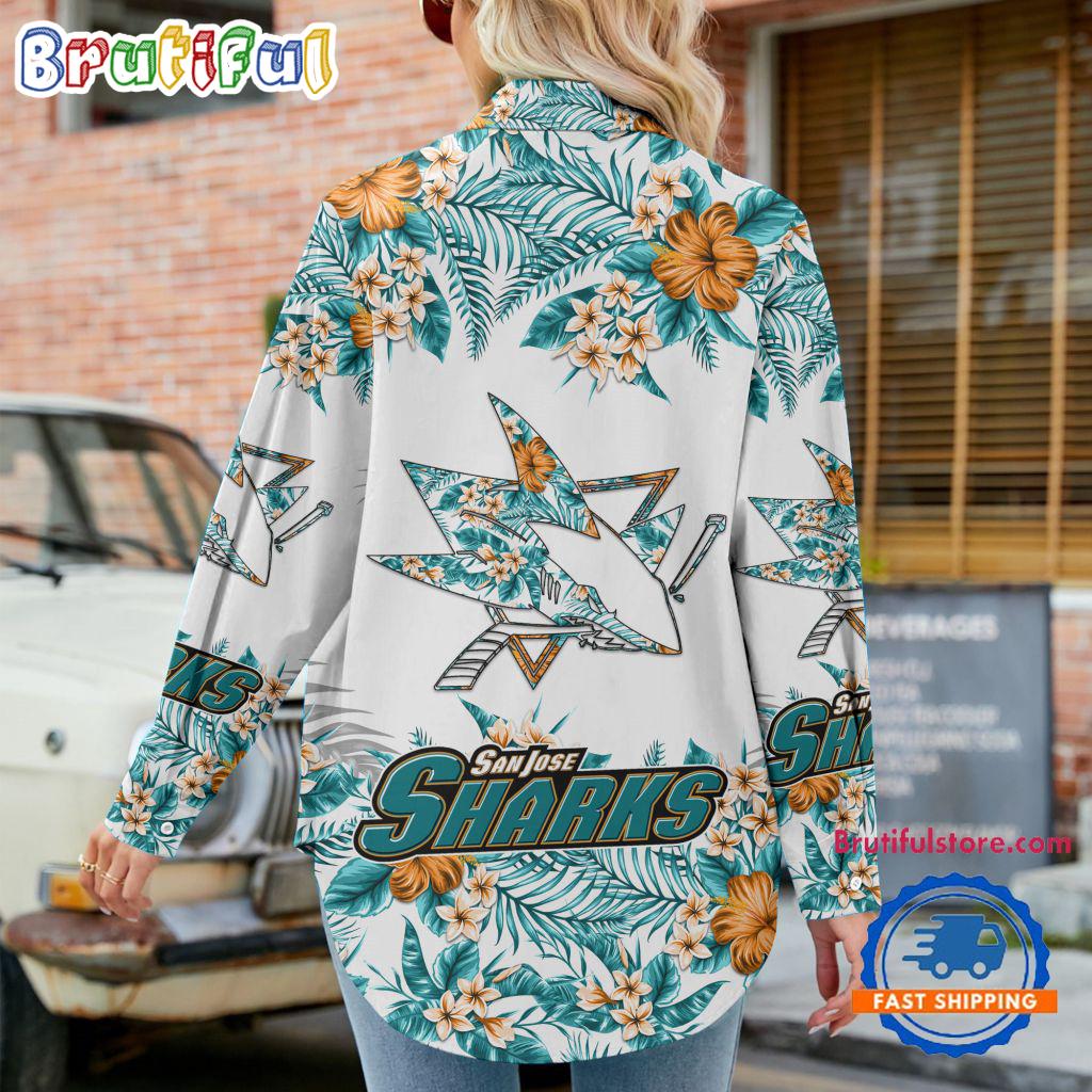 NHL San Jose Sharks Special Hockey Team Hawaiian Design Women's Casual Shirt