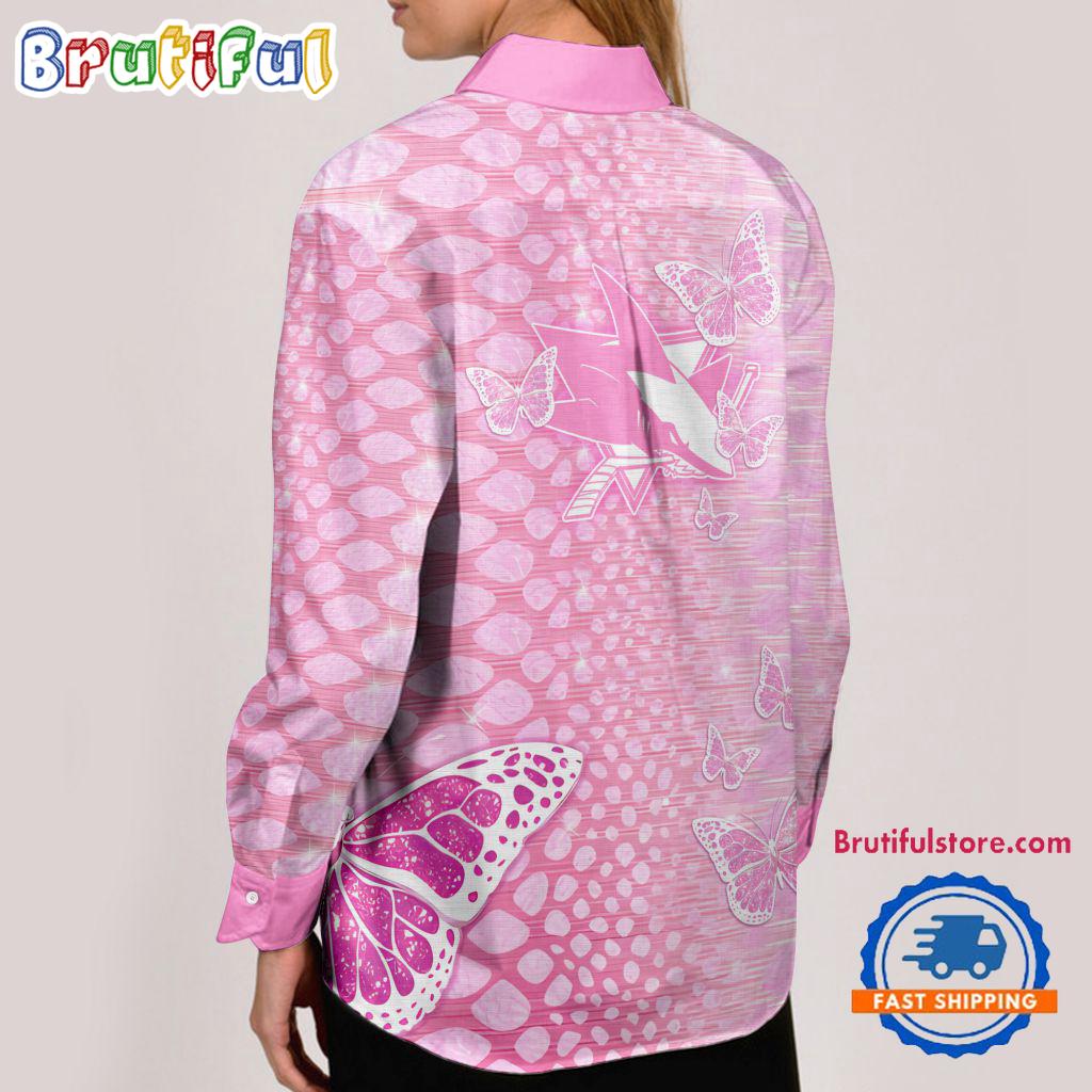 NHL San Jose Sharks Special Pink Fight Breast Cancer Women's Casual Shirt, Hockey Woman Casual Shirt
