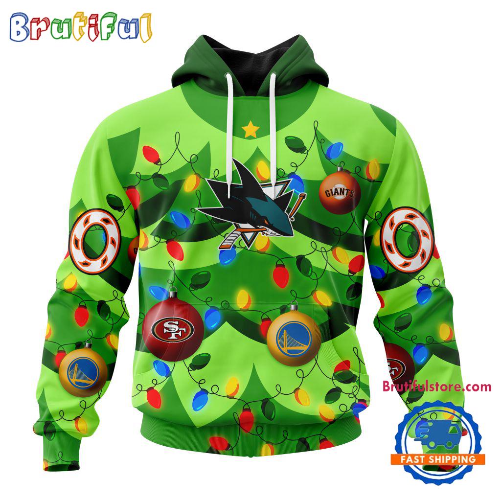 NHL San Jose Sharks Specialized Christmass Tree Color And City's Sport Teams Hoodie, Sweatshirt, T Shirt