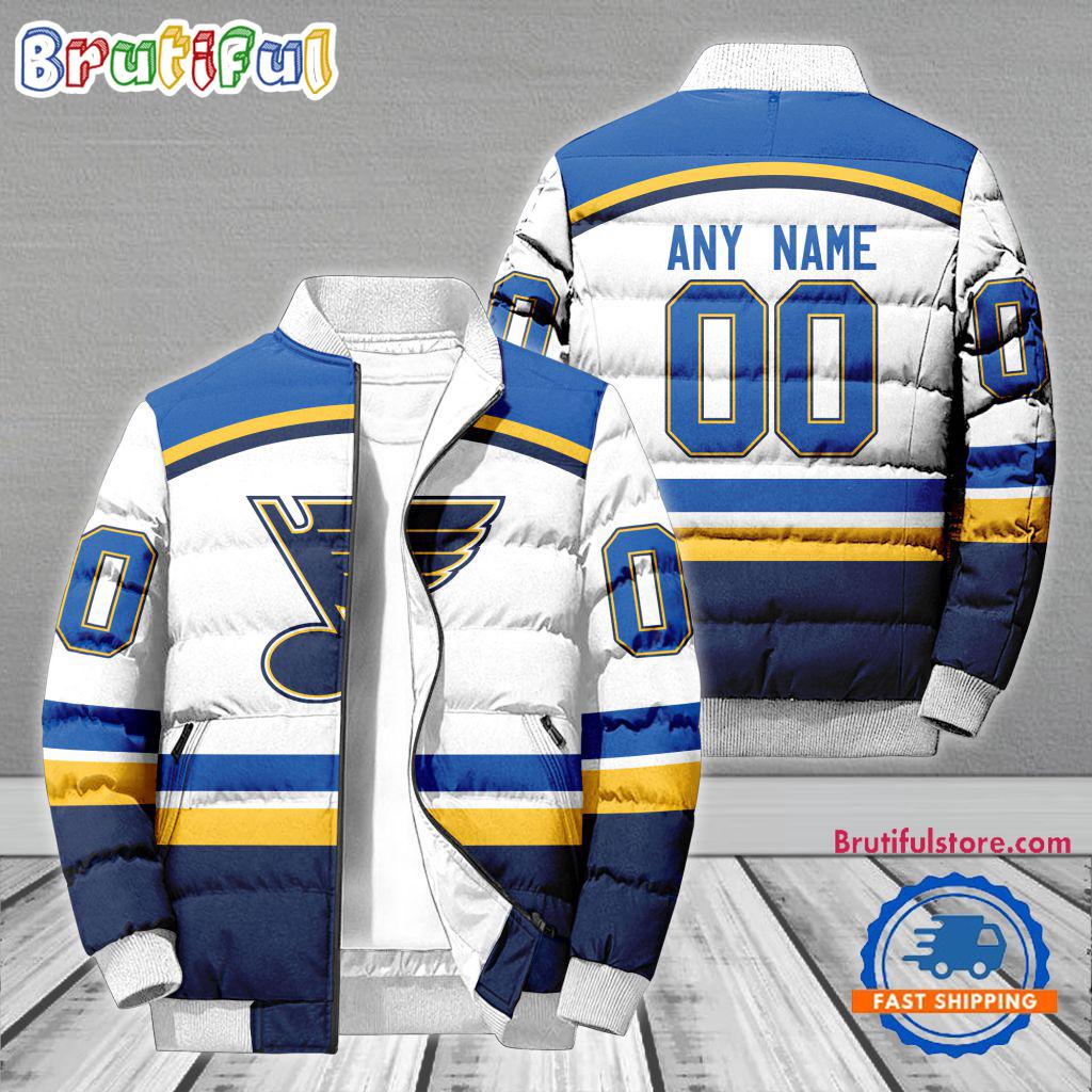NHL St. Louis Blues Hockey Team Personalized Away New Puffer Jacket