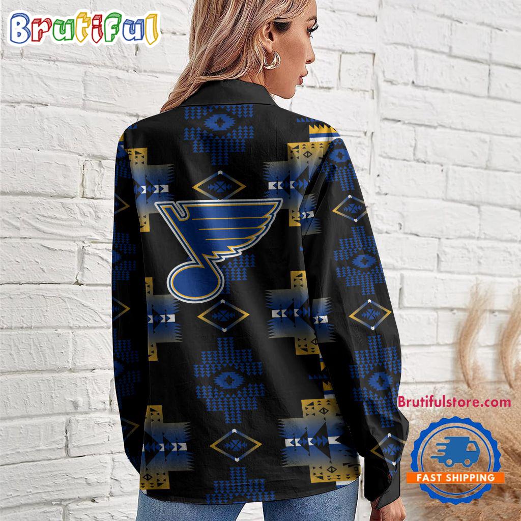 NHL St. Louis Blues Special Native American Women's Casual Shirt, Hockey Women's Casual Shirt
