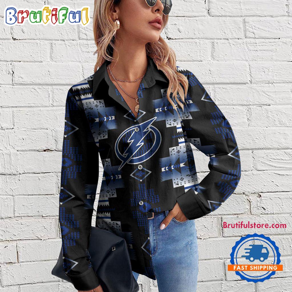 NHL Tampa Bay Lightning Special Native American Women's Casual Shirt, Hockey Women's Casual Shirt
