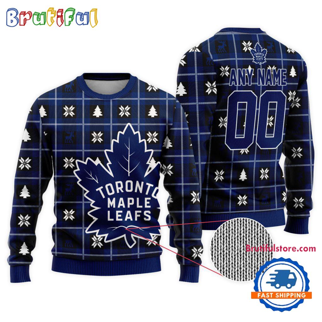 NHL Toronto Maple Leafs Personalized Snow Tree Ugly Christmas Sweater