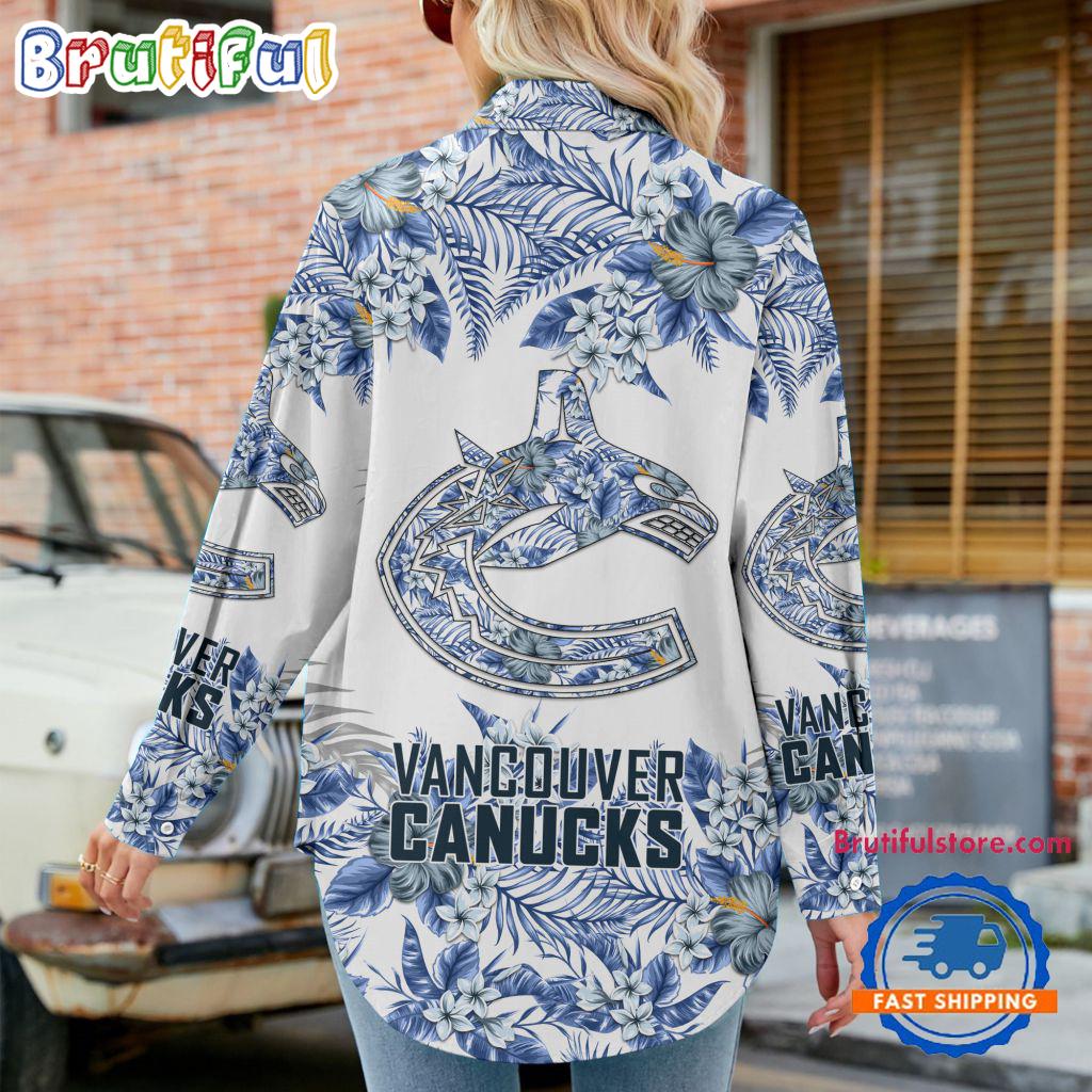 NHL Vancouver Canucks Special Hockey Team Hawaiian Design Women's Casual Shirt