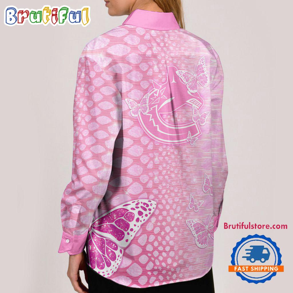NHL Vancouver Canucks Special Pink Fight Breast Cancer Women's Casual Shirt, Hockey Woman Casual Shirt
