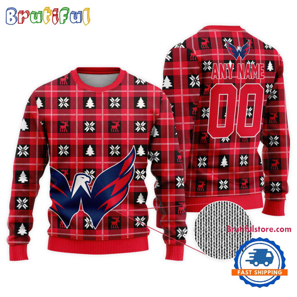 NHL Washington Capitals Personalized Snow Tree Ugly Christmas Sweater