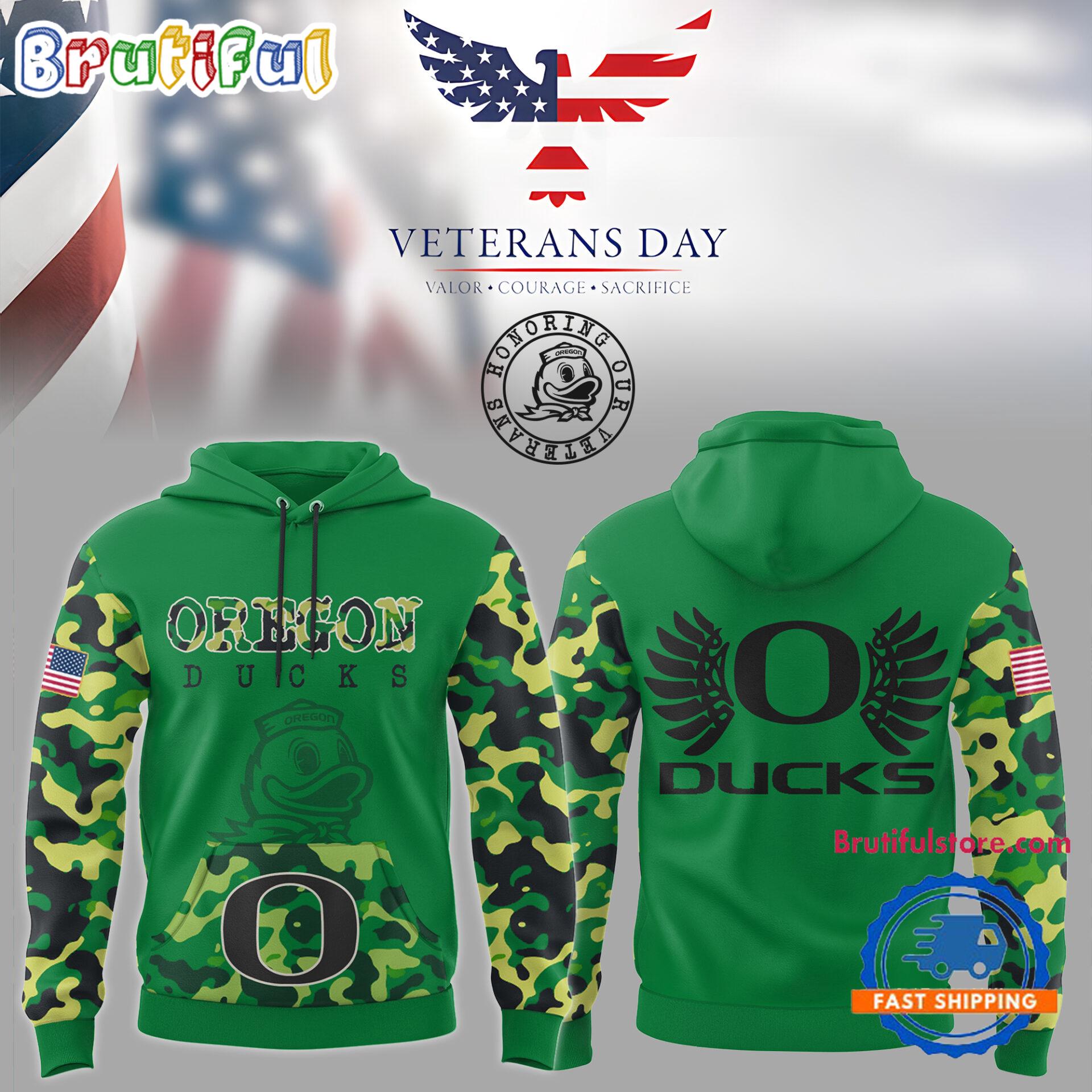 Oregon Ducks NCAA 2024 Limited Veteran Camo New Hoodie