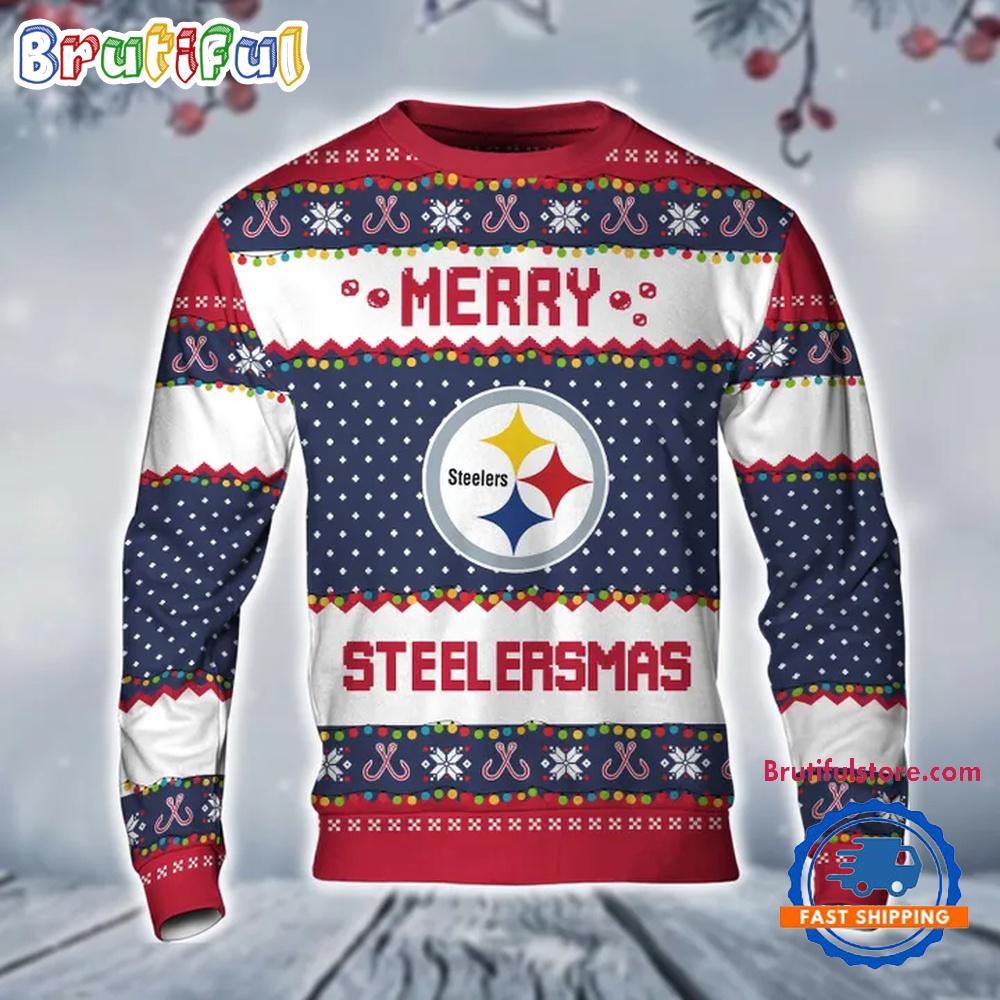Pittsburgh Steelers NFL 2024 Merry Steelersmas Photo Christmas Ugly Sweater