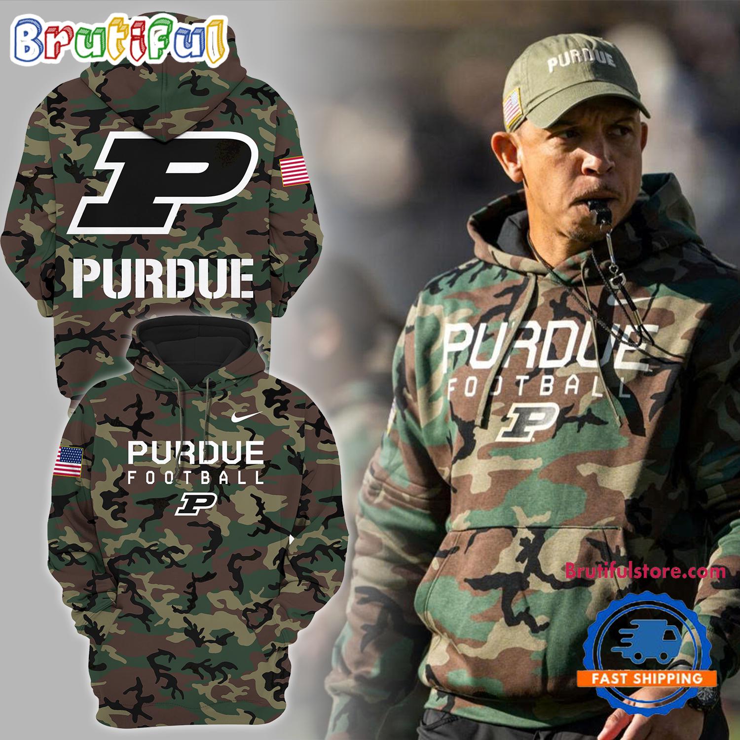 Purdue Boilermakers NCAA 2024 Limited Vetaran Camo New Hoodie