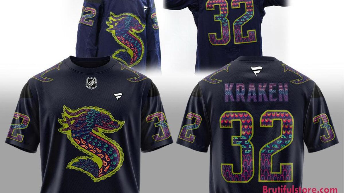 NIKE NHL ゲームシャツ　40 総刺繍　ストリート　スケーター　メッシュ seattle-kraken-nhl-2024-