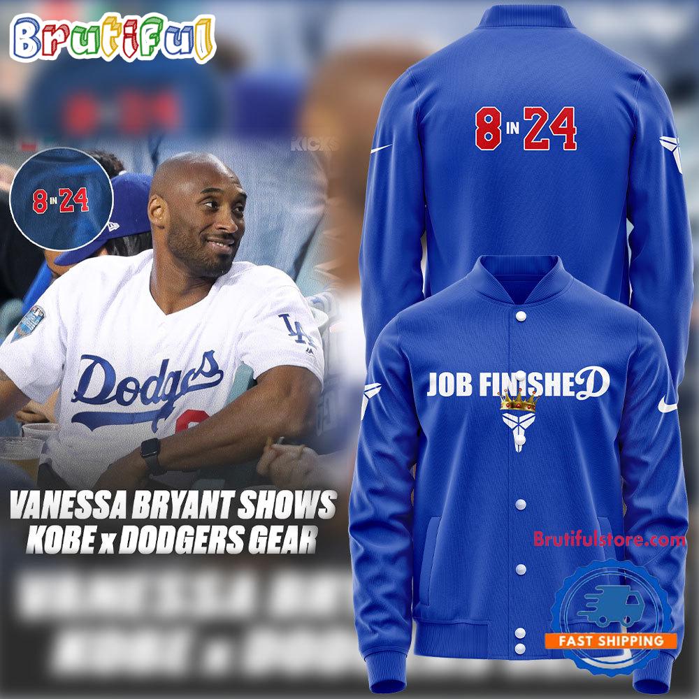 Vanessa Bryant Shares Kobe x Los Angeles Dodgers Apparel After World Series Win Blue Baseball Jacket